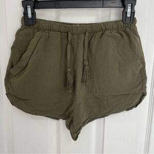 Primark Olive Army Green Cloth Elastic Waist Shorts Women’s Size 4